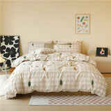 elvesmall 100% Cotton Duvet Cover Christmas Tree Print Quilt Cover Soft Bedding 160x210 Comforter Cover housse de couette (No Pillowcase)