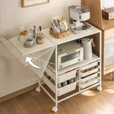 elvesmall Mobile Storage Trolley with Drawer Multi Layer Kitchen Shelf Oven Storage Rack Cart Cabinet Floor To Ceiling Dining-Side Cabinet