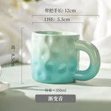 elvesmall  -  1pc 350ml Original French Style Mug Ceramic Cup Household Dopamine Couple Water Cup Girl Office Coffee Mug Summer Drinkware