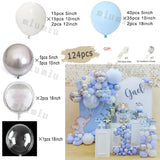 elvesmall Matte Metal Balloon Balloon Garland Arch Kit Birthday Party Decor Silver Latex Baby Shower Wedding Balloons Decoration Supplies