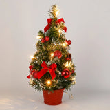 elvesmall 40CM LED Christmas Tree Nightlight LED Light Pine Needle Tree Mini Xmas Tree Christmas Decoration Desktop Ornament New Year Gift