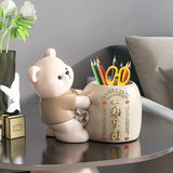 elvesmall  Bear Penholder Decoration Home Decoration Light Luxury High end Living Room Makeup Brush Storage Children's Room housewa