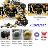 elvesmall  73/108pcs Eid Mubarak Backdrops Balloon Set Ramadan Kareem Decoration Background Garland Muslim Islamic Festival Party Deco