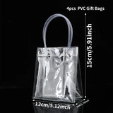 elvesmall 4pcs Transparent Tote bag Christmas Party Gifts Bag Wedding Birthday Party Decoration Candy Bags Kids Birthday Packing Bag