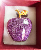 elvesmall European-style Crystal Glass Apple Ornaments Book Counter Top Decoration Luxury Christmas Crystal Glass Apple Home Decoration