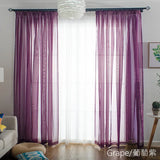 elvesmall Free Customization Sheer Tulle Curtains Shading Heat Insulation Pure Color Rod Pocket for Bedroom Living Room Voile Window