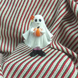 elvesmall Halloween Ghost Hold Pumpkin Decorative Pink Flower Figurine Cute 3d Print Spooky Statue Ornament Gift For Home Office Decor