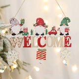 elvesmall 2024 Wooden Christmas Pendants Door Wall Xmas Decor Christmas Tree Hanging Ornaments Happy New Year 2025 Naviidad Decor For Home