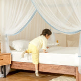elvesmall  Cream Mousse Mosquito Net Square Luxury Mosquito Bedding Net Tent Romantic bed canopy Full perimeter mosquito proof