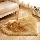 elvesmall Heart Shaped Faux Fur Rug Bedroom Fluffy Shaggy Area Rugs Sheepskin Fuzzy Rug Carpets Throw Shag Rug Sofa Decor Floor Mat Plush