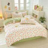 elvesmall Bedding Set Duvet Set Hot Sale Fragmented Flower French Style NEW Queen King Size Soft Comforter Sets 4pcs sheet Set