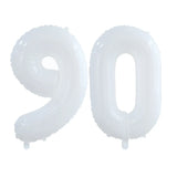 elvesmall 2pcs 30/40inch Giant White Number Balloon 16 18 25 30 40 50 Foil Balloons Birthday Wedding Baby Shower Decoration Figures Globos