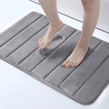 elvesmall Absorbent Bathroom Bath Mat Non-Slip Shower Rug Soft Memory Foam Kitchen Floor Carpet Coral Velvet Pad Home Decoration