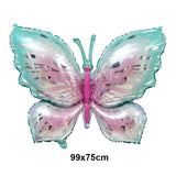 elvesmall Large Butterfly Foil Balloons Blue Laser Butterfly Children Girls Birthday Party Baby Shower Wedding Decor Kids Toy Photo Props