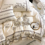 elvesmall High End French Style Embroidered Pure Cotton Bedding Set Luxury 100s Long-staple Cotton Duvet Cover Set Queen Blanket Covers