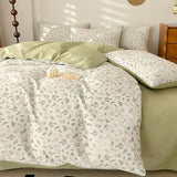 elvesmall Lace Style Bedding Set Pure Cotton Bed Sheets Set Girls Room Bedclothes Skin-friendly Duvet Cover Set for Home