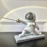 elvesmall  Creative Astronaut Fencing Model Small Ornament Home Living Room Entrance Children's Room Decoration Gift Hand-made