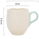 elvesmall Ceramic Tulip Cups Mug Saucers Suits with Tray Flower-shaped Coffee Cups saucers, lovely drink cups