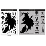 elvesmall Halloween Giant Ghost Monster Ghost Shadow Window Sticker Witch Death Bat Skeleton Helloween Party Decor Electrostatic Sticker