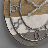 elvesmall Decoration for Home 16 X 2 X 16 in Wall Clock Multicolor Shabby Pallet Wall Clock Farmhouse Analog Bedroom Decor Clocks Garden