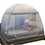 elvesmall Simple Pure Color Yurt Mosquito Net Large Space Bedroom Double Bed Mosquito Net Dormitory Installation-free 2-doors Mosquito Net