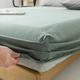 elvesmall Ins Fitted Sheet Soft Washed Cotton Mattress Cover With Elastic Non Slip Bed Cover Simple Bedding 90/120/150/200cm