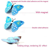 elvesmall  12pcs/set 3D Double-layer Butterfly Wall Stickers with Magnet PVC Butterflies Refrigerator Stickers Home Wedding Christmas Decor