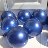 elvesmall 20pcs 5/10/12inch Luminous Blue Latex Balloons Dark Blue Helium Air Balloon Birthday Wedding Decoration Party Balloon Supplies