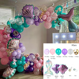 elvesmall Mermaid Balloon Garland Kit Mermaid Tail Purple Blue Balloons Mermaid Under The Sea Party Decor Girls Birthday Party Baby Shower