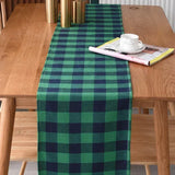 elvesmall  Christmas Decorations Yarn-dyed Plaid Xmas Table Runner Festive Decor Tablecloth Nordic Rectangular Table Mat House warming gift