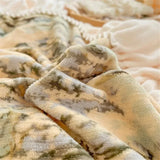 elvesmall Retro Bedding Set Luxury French Winter Milk Velvet Duvet Cover Bed Skirt and Pillowcases Princess King Size Bed Comforter Set