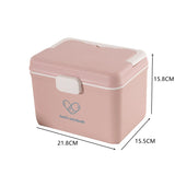 elvesmall 3 Layer Portable First Aid Kit Storage Box Plastic Multi-Functional Family Emergency Kit Box with Handle Medicine Chest