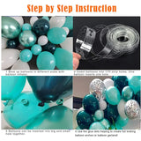 elvesmall  Tiffany Dark Teal Balloon Garland Arch Kit Baby Shower Boys 1st Birthday Wedding Balloon Wall Party Backdrop Decoration