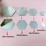 elvesmall 6/12pcs 3D Mirror Wall Sticker Hexagon Decal Home Decor DIY Self-adhesive Mirror Decor Stickers Art Wall Decoration 126mm Large