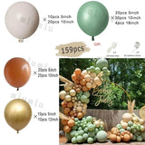 elvesmall  Retro Green Balloon Garland Arch Kit Wedding Birthday Balloons Decoration Party White Balloons For Baby Shower Decor Supplies