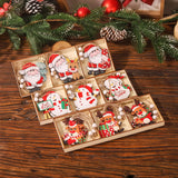 elvesmall 9pcs Wooden Santa Claus Pendant Merry Christmas Decorations for Home Navidad Elk snowman Ornaments Xmas Tree Decor Noel New year