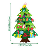 elvesmall  Felt DIY Xmas Tree Christmas Tree Gift with Fairy String Lights Detachable Ornaments Wall Hanging Xmas Decorations Accessories