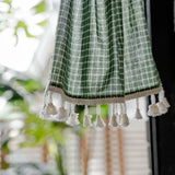 elvesmall Kitchen Door Curtains Japanese Style Solid Color Striped Curtain for Living Room Bedroom Home Decoration Curtain