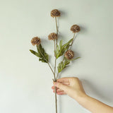 elvesmall  Artificial Flower 5 Head Dandelion False Flower 51cm Small Thorn Ball Hydrangea Simulation Plant For Home Wedding Decorations