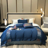 elvesmall -  High End 100s Long Staple Cotton Bedding Set Queen Embroidery 100% Cotton Duvet Cover Set with Bed Sheets Quilt Cover Pillowcase
