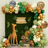 elvesmall  Jungle Animal Balloon Garland Arch Kit 1st Birthday Party Decoration Kids Boy Baby Shower Safari Decor Latex Balloons