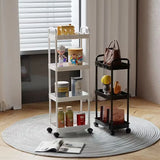 elvesmall Trolley Organizer Auxiliary Cart With Wheels Kitchen Furniture Cabinet Storage Rack Mobile Plastic Bookshelf Vegetable Basket