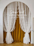 elvesmall  Retro Embroidery White Lace Girly IG Living Room Decorative Curtain Bedroom Balcony Velvet High-quality Blackout Luxury Curtains