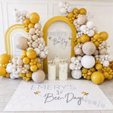 elvesmall Lemon Yellow Balloon Garland Arch Kit Sand White Boho Girl Wedding Birthday Party Latex Balloons Baby Shower Decoration Supplies