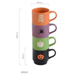 elvesmall Halloween Funny Coffee Cup Set Creative Household Tea Table Cartoon Ceramic Mug Lovely Stacked Cup Espresso Mugs Coffee Cups
