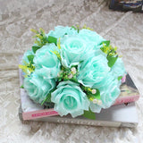 elvesmall  Cheap Artificial Flower Ball Plastic Green Mesh Base Silk Table Centerpieces For Wedding Decor Party Road Lead Flower Bouquets