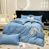 elvesmall New Class a High Precision Cotton Brushed Embroidery Four-Piece Set Pure Cotton Bed Sheet Duvet Cover