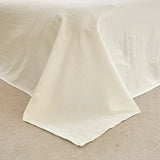 elvesmall 100%Washed Microfiber Solid Plain Beige Bedding Set Double Queen King 4Pcs Duvet Cover Set 1Flat Sheet 2Pillowcases