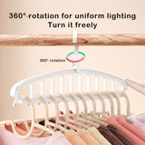elvesmall Rotating Folding Clothes Hanger Closet Organizer Multi-port Clothing Drying Rack Foldable Plastic Scarf 11-hole Storage Hangers