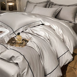 elvesmall  Embroidery Bedding Sets Egyptian Cotton Bed Sheet Set Luxury Duvet Cover Bedsheet Bed Linen Pillowcase 5 Stars Hotel Bedclothes
